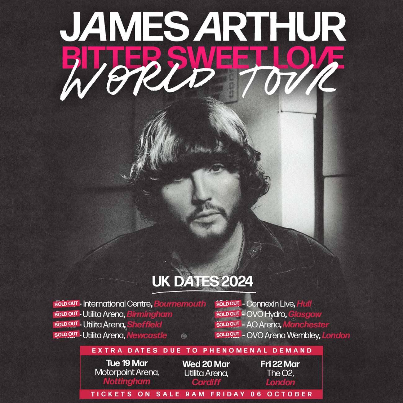 James Arthur Tour 2024 Birmingham Roch Violet